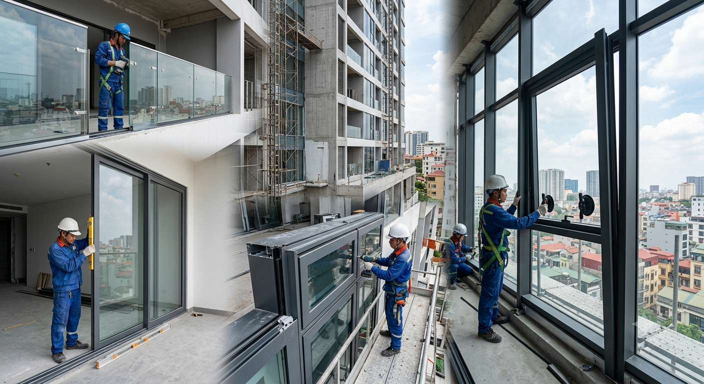 Các hạng mục lắp đặt nhôm kính phổ biến và tiêu biểu